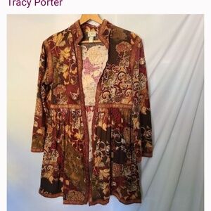 Tracy Porter Floral‎ Open jacket cardigan - RARE!! Size 4-6